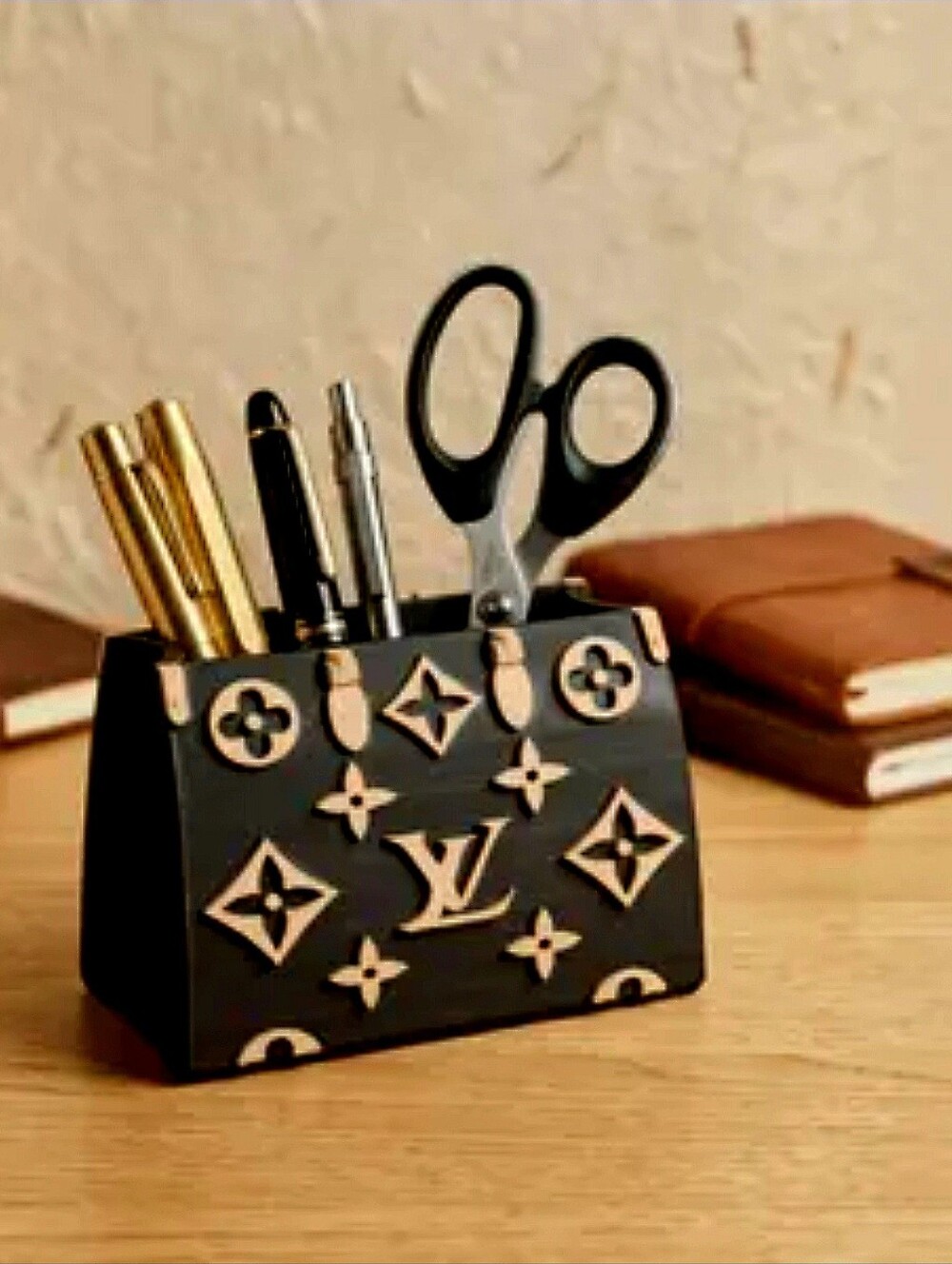 NWOT - LV pattern style 3D printed pencil holder desk organizer